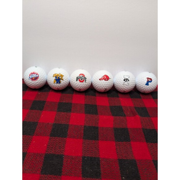 Set Of 6 NCAA Golf Balls – Ohio State, Kentucky, Iowa, Arkansas, Penn, Red Storm - Picture 1 of 14